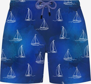 WESTMARK LONDON Zwemshorts ' TROPIC LINE ART ' in Blauw: voorkant