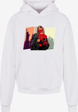 Merchcode Sweatshirt 'Grand Red Girl' in White: front