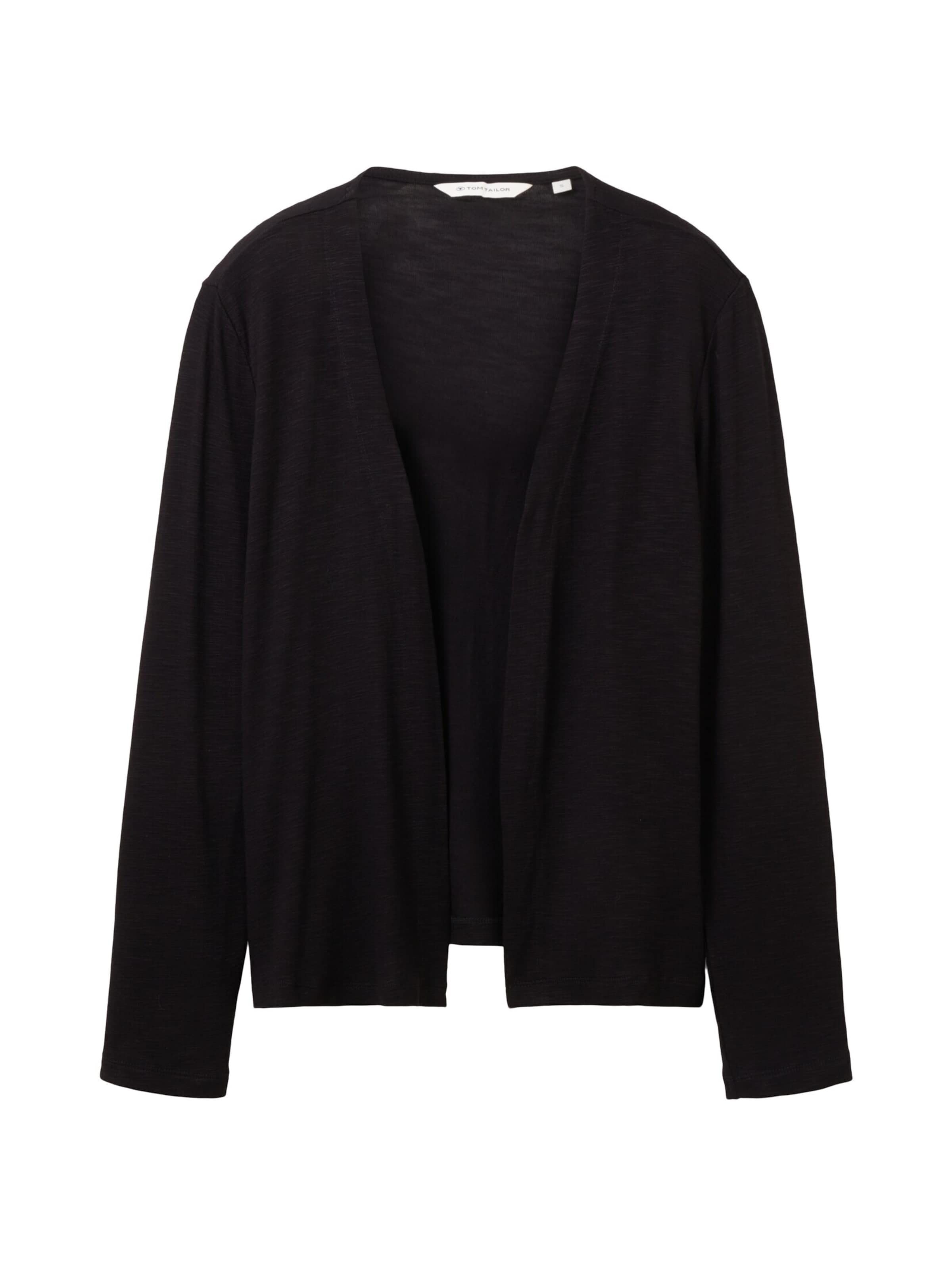 TOM TAILORKardigan - crna boja: prednji dio