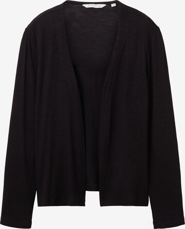 TOM TAILOR Knit cardigan in Black: front