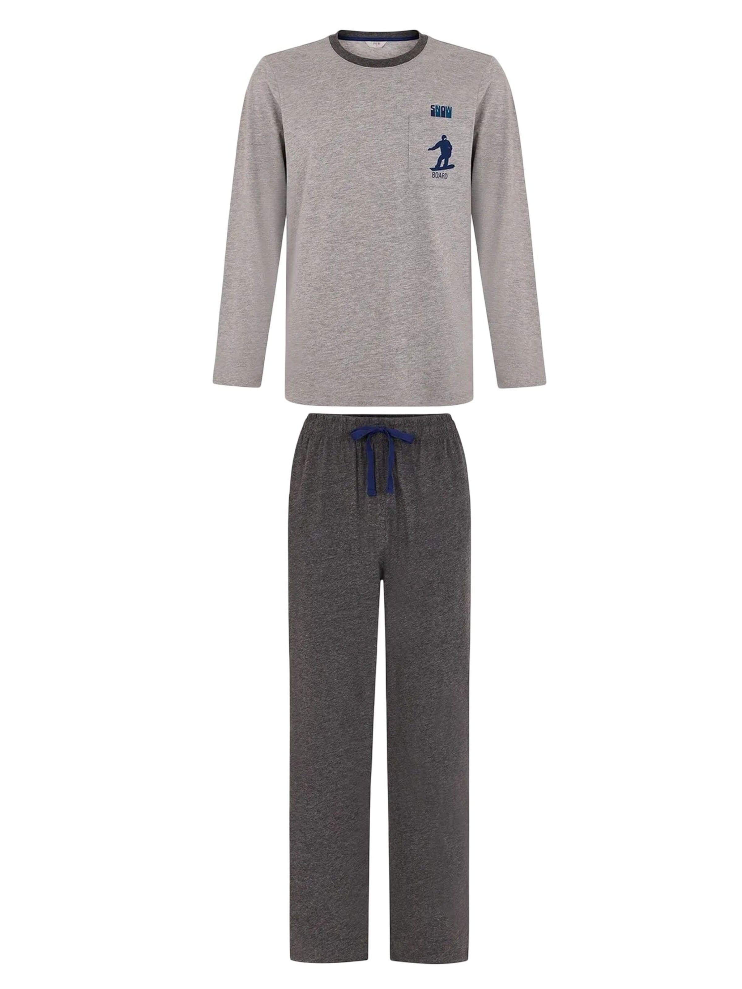 Penti Dolga pižama 'Pyjama-Sets' | siva barva: sprednja stran