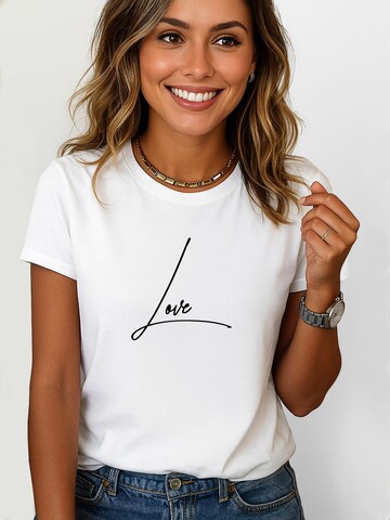 RMK Shirt 'Love' in Weiß