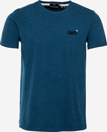 Superdry Tapered Shirt 'OL VINTAGE EMB CREW' in Blau: predná strana