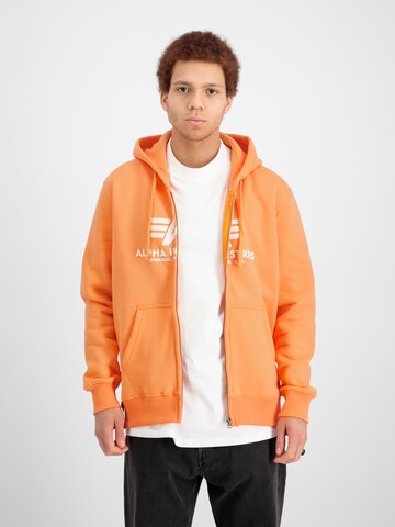 ALPHA INDUSTRIES Sweatjacke in Orange: predná strana