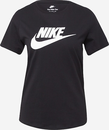 Nike Sportswear Skinny Λειτουργικό μπλουζάκι 'Essential' σε μαύρο: μπροστά