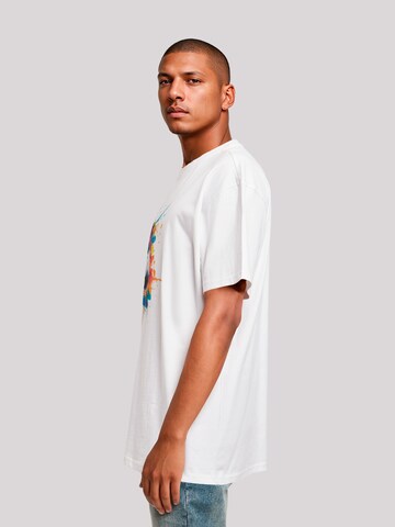 T-Shirt 'Bunte Fußball' F4NT4STIC en blanc