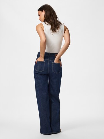 PIECES Wide leg Jeans 'PCSilke' in Blauw
