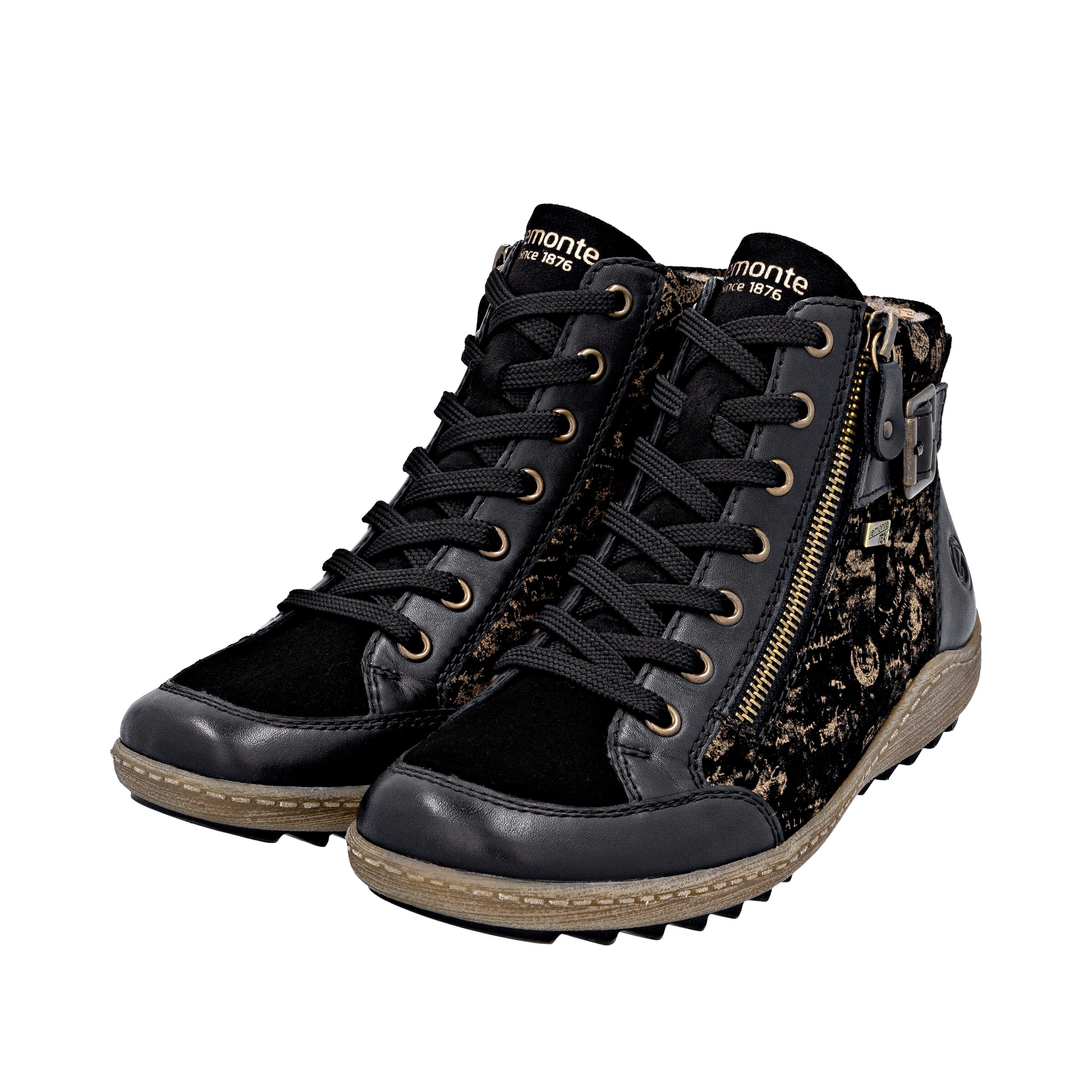 Bottines à lacets REMONTE en noir