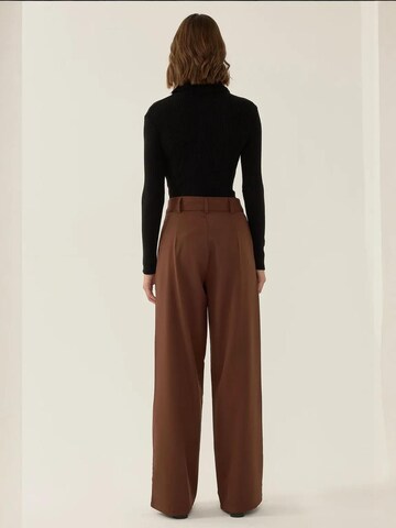 Wide Leg Pantalon Hiccup en marron