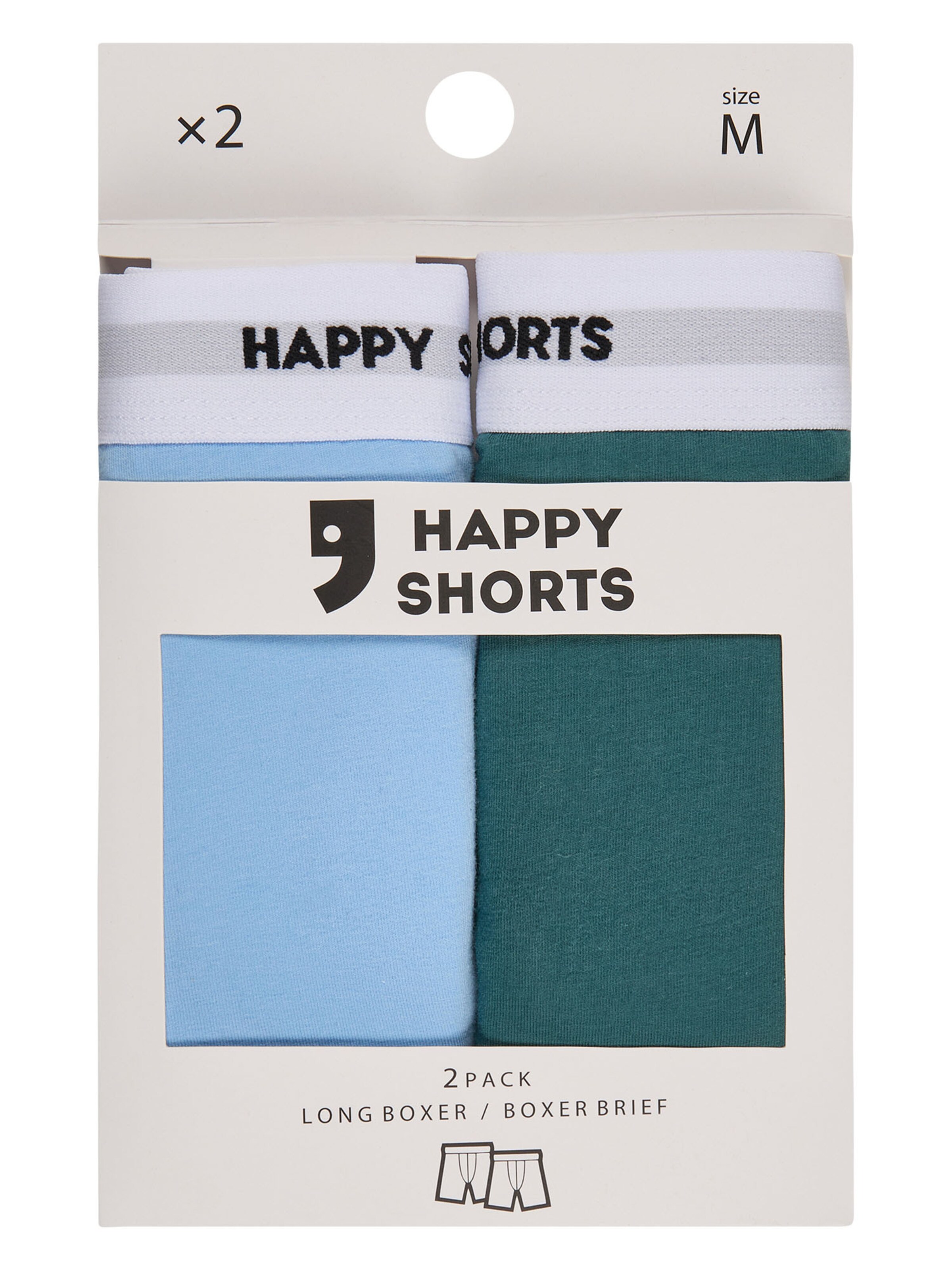 Happy Shorts Boxershorts ' Jersey Long ' in Blauw