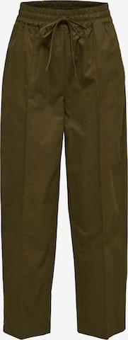 SELECTED FEMME Wide leg Trousers with creases 'Noria' in Green: front