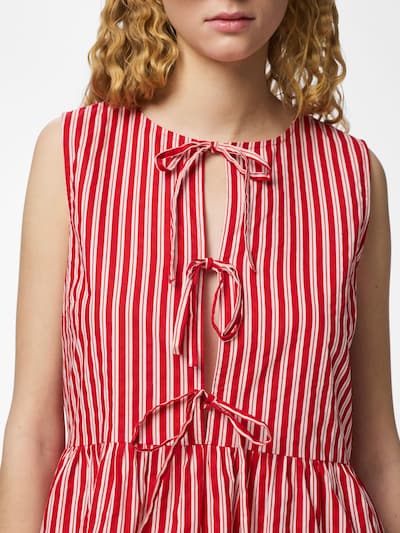 PIECES Kjole 'PCJolly' i knaldrød / hvid, Produktvisning