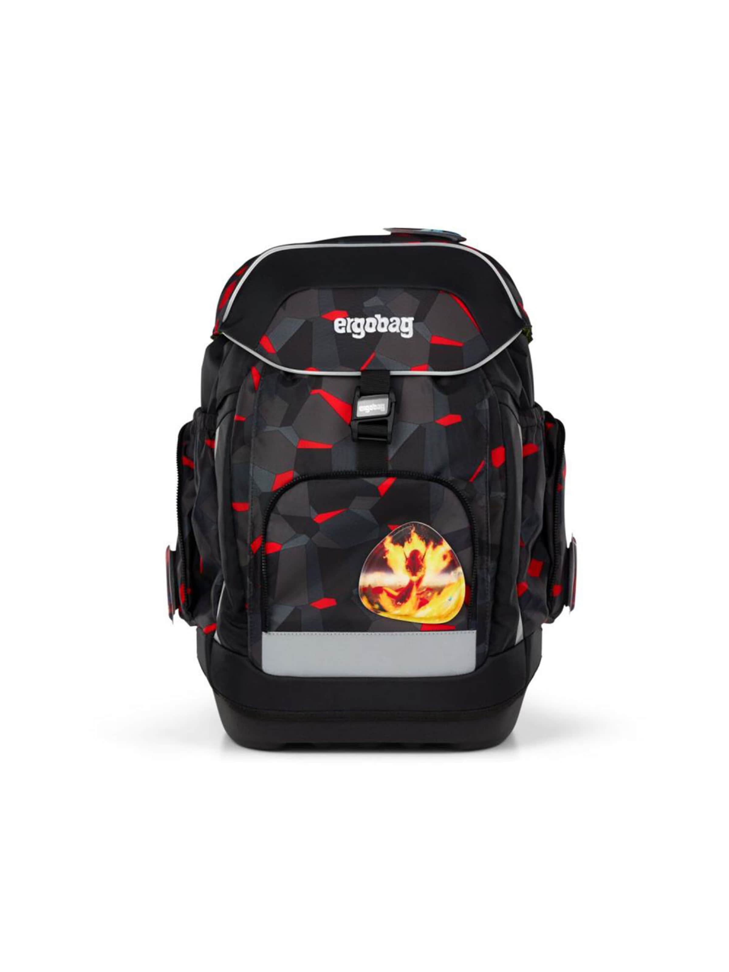 ergobag Backpack 'Maxi Schulrucksack Set 6tlg.' in Grey: front