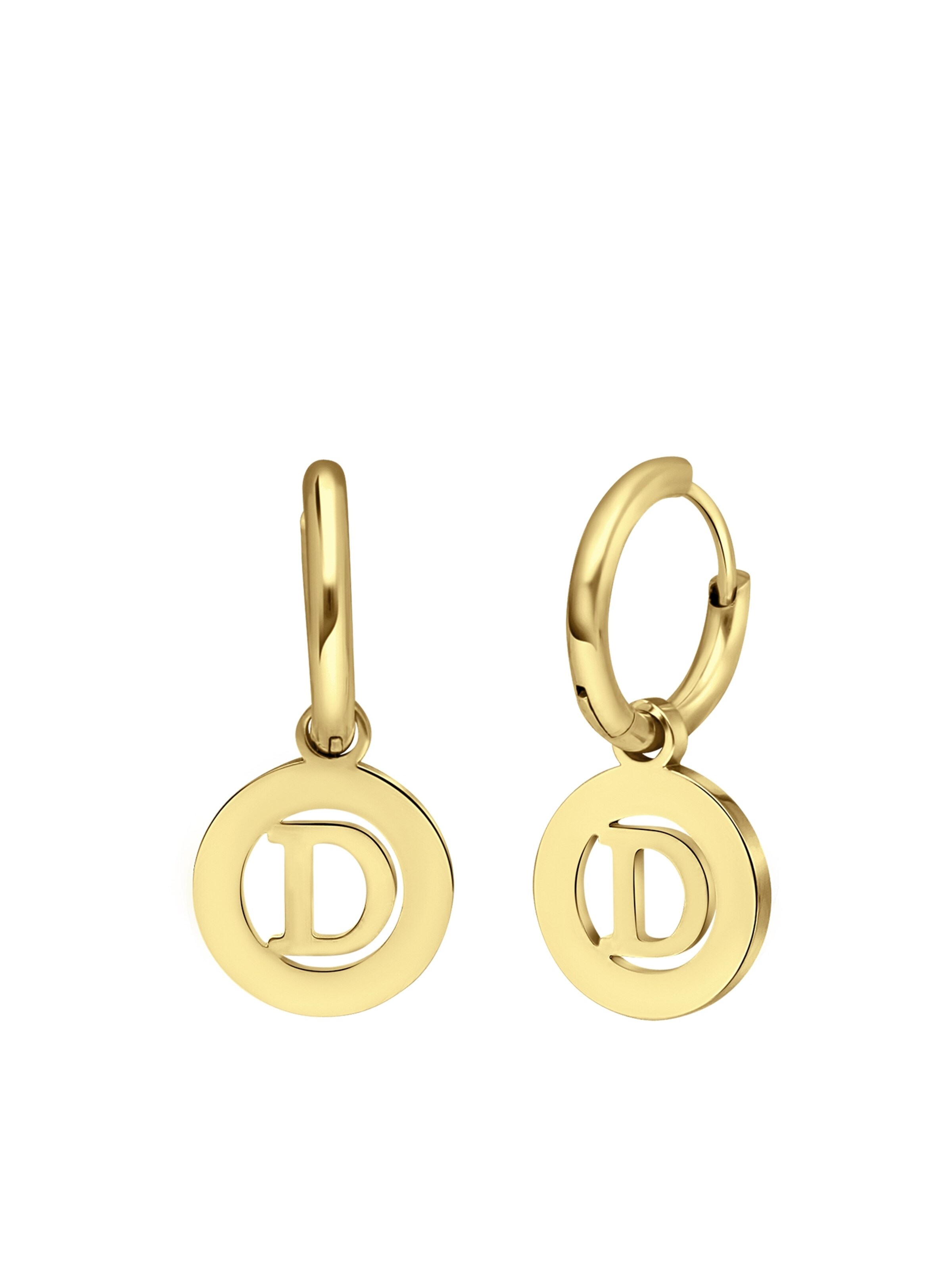 Boucles d'oreilles Lucardi en or : devant