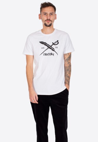 T-Shirt Iriedaily en blanc : devant