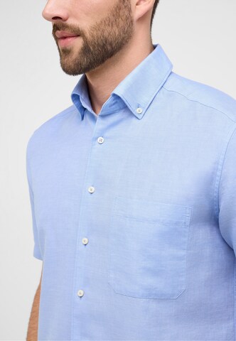 ETERNA Comfort fit Button Up Shirt in Blue