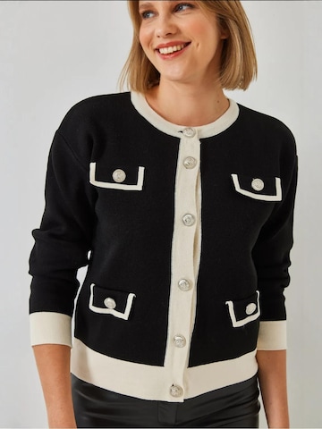 Bianco Lucci Gebreid vest in Zwart