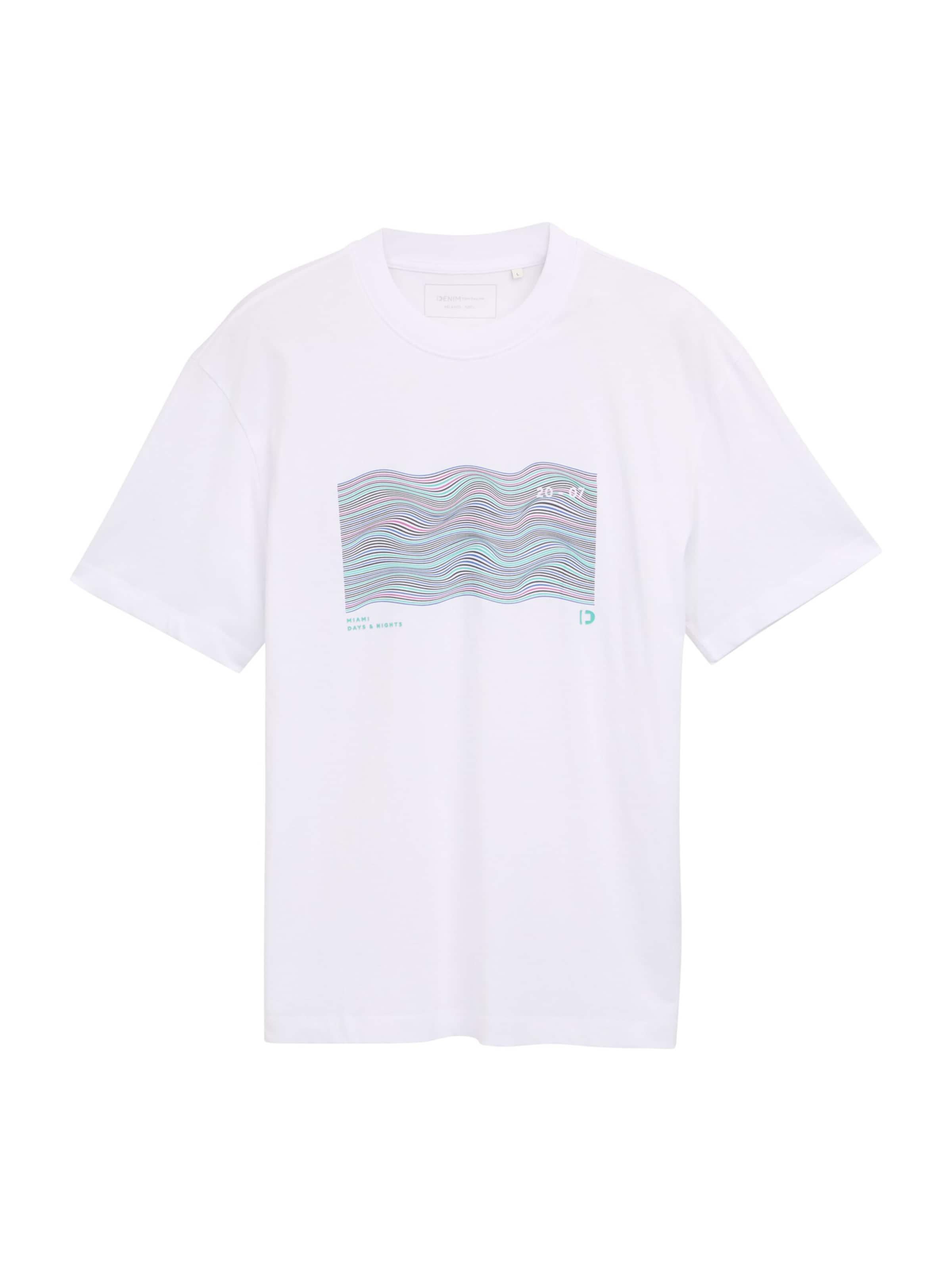 TOM TAILOR DENIM T-Shirt in Weiß: Vorderseite