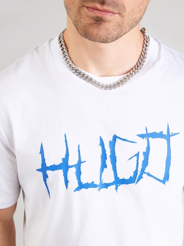 HUGO Тениска 'Namerix' в бяло