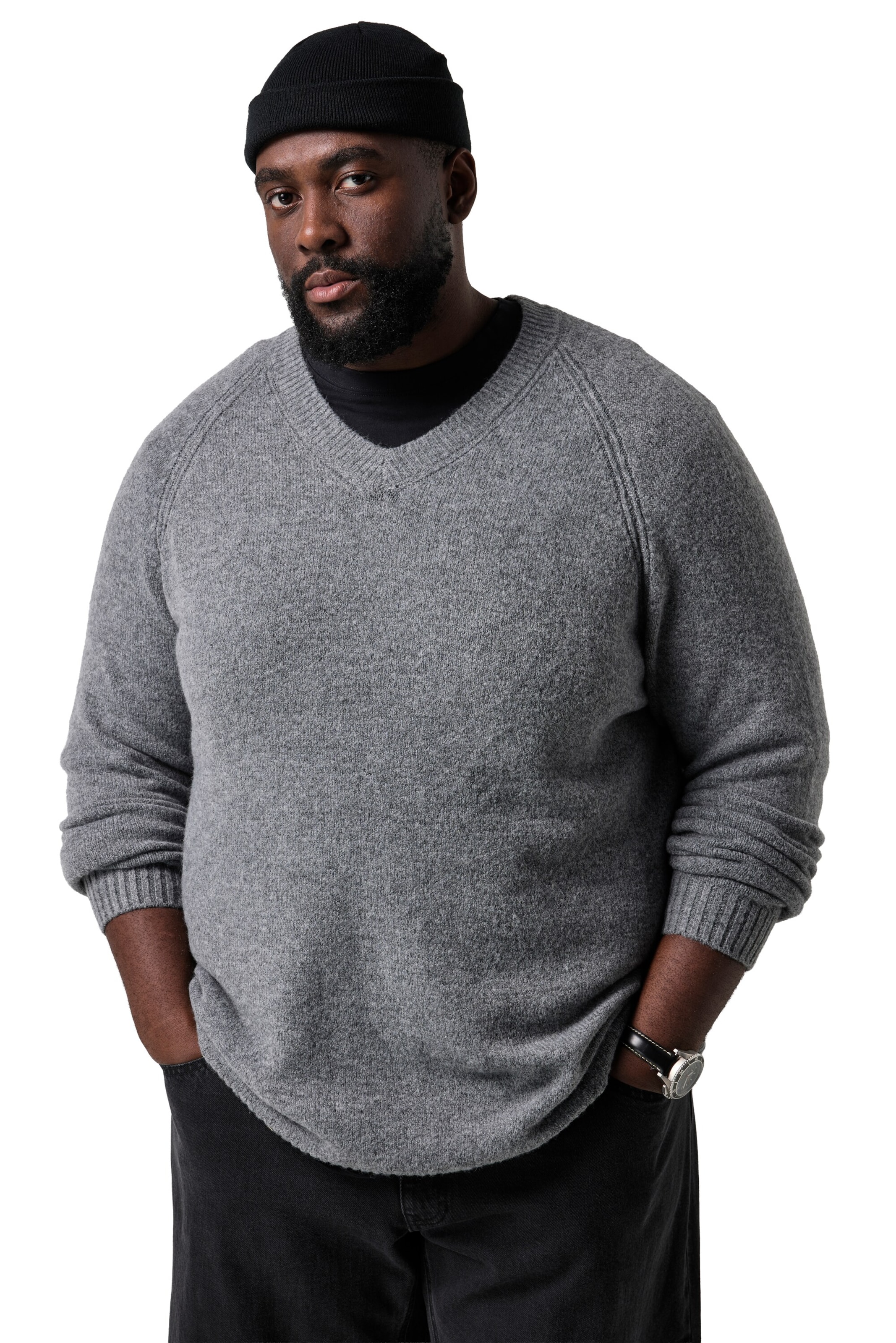 STHUGE Pullover in Grau: Vorderseite