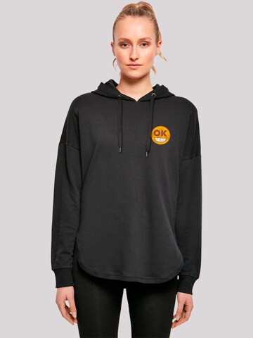 Sweat-shirt 'Smiling furry' emoji couture en noir : devant