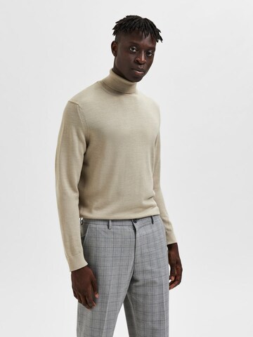 SELECTED Pullover i beige: forside