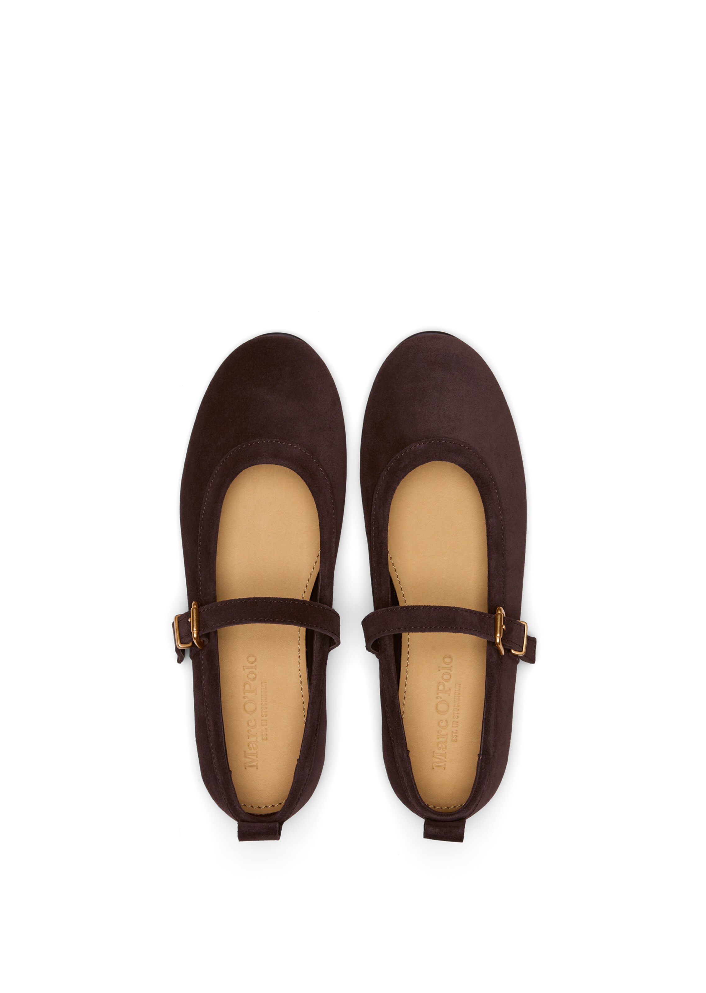 Marc O'Polo Strap ballerina 'Gina' in Brown