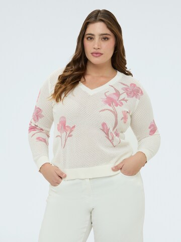 Pull-over Fiorella Rubino en blanc : devant