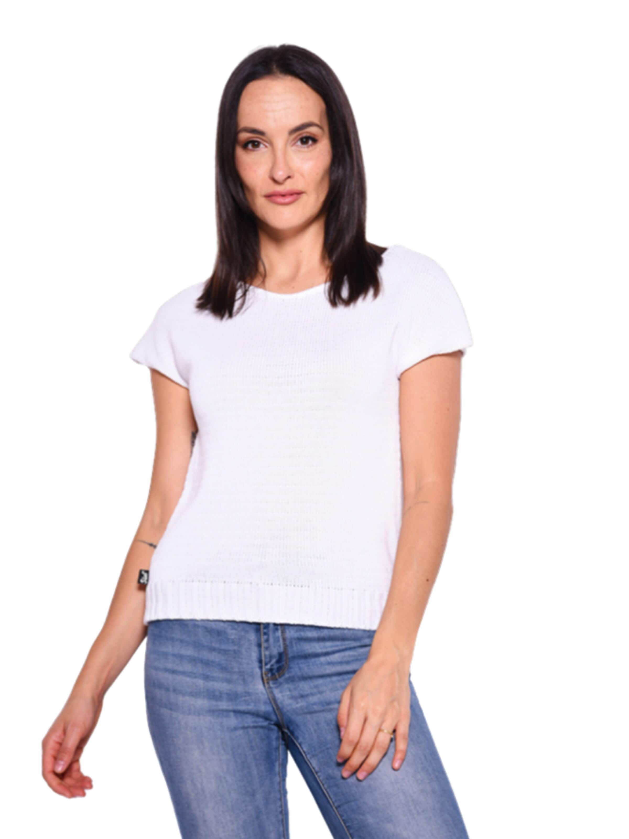 Süel knitwear - Top de punto 'Carlos' en blanco: frente