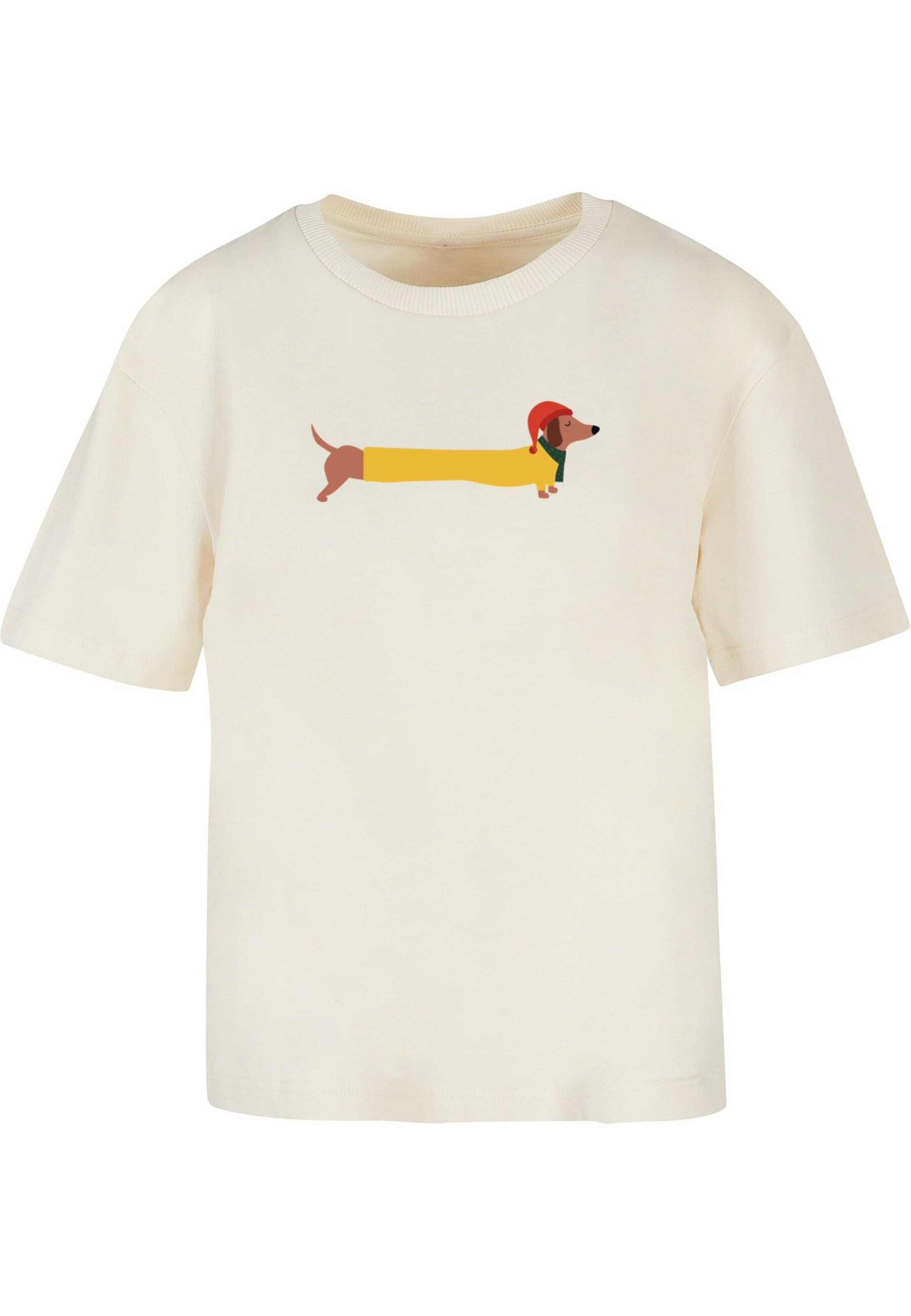 Merchcode Shirt 'Christmas Dog' in Beige: front