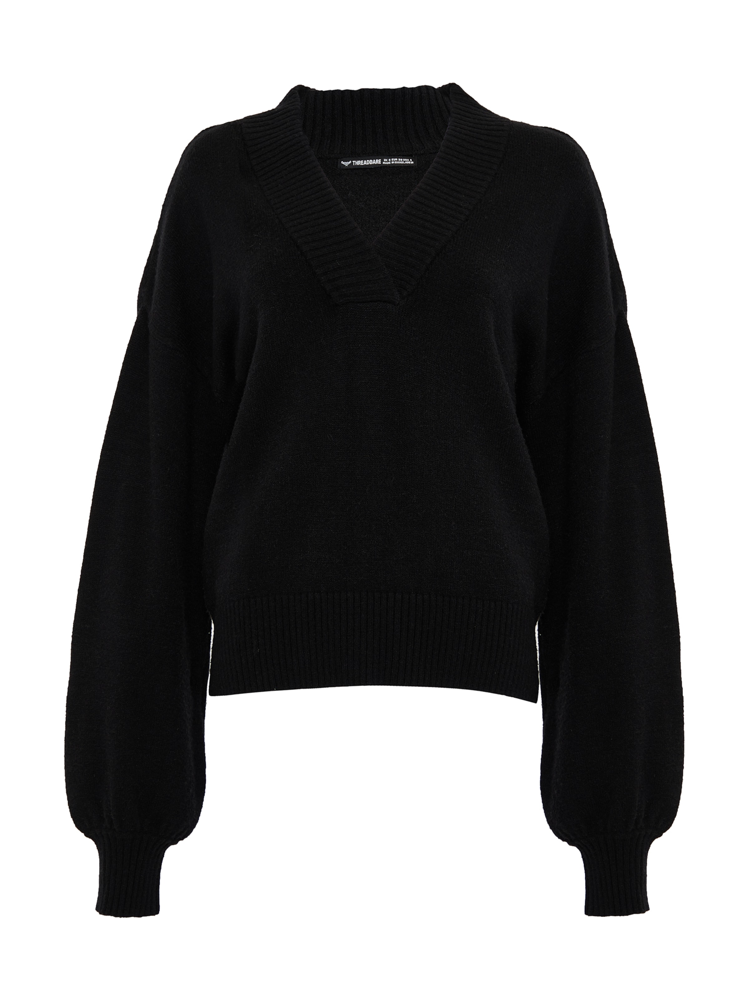 Threadbare Sweater 'Bloom' in Black: front