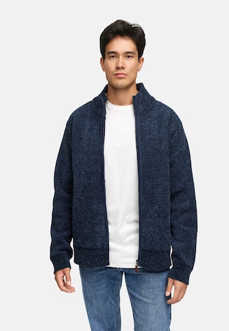 INDICODE JEANS Knit cardigan ' INFilion ' in Blue: front