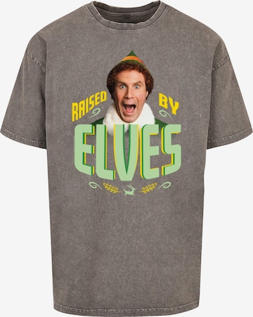ABSOLUTE CULT Shirt 'Elf - Raised By Elves' in Grijs: voorkant