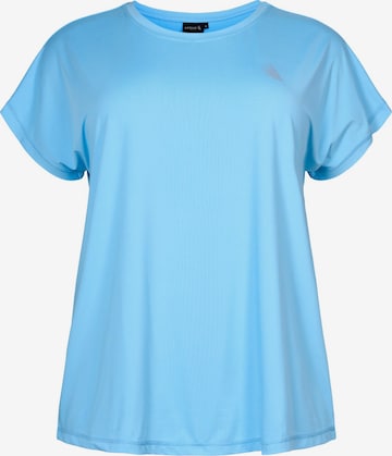 Active by Zizzi Shirt 'Abasic' in Blauw: voorkant