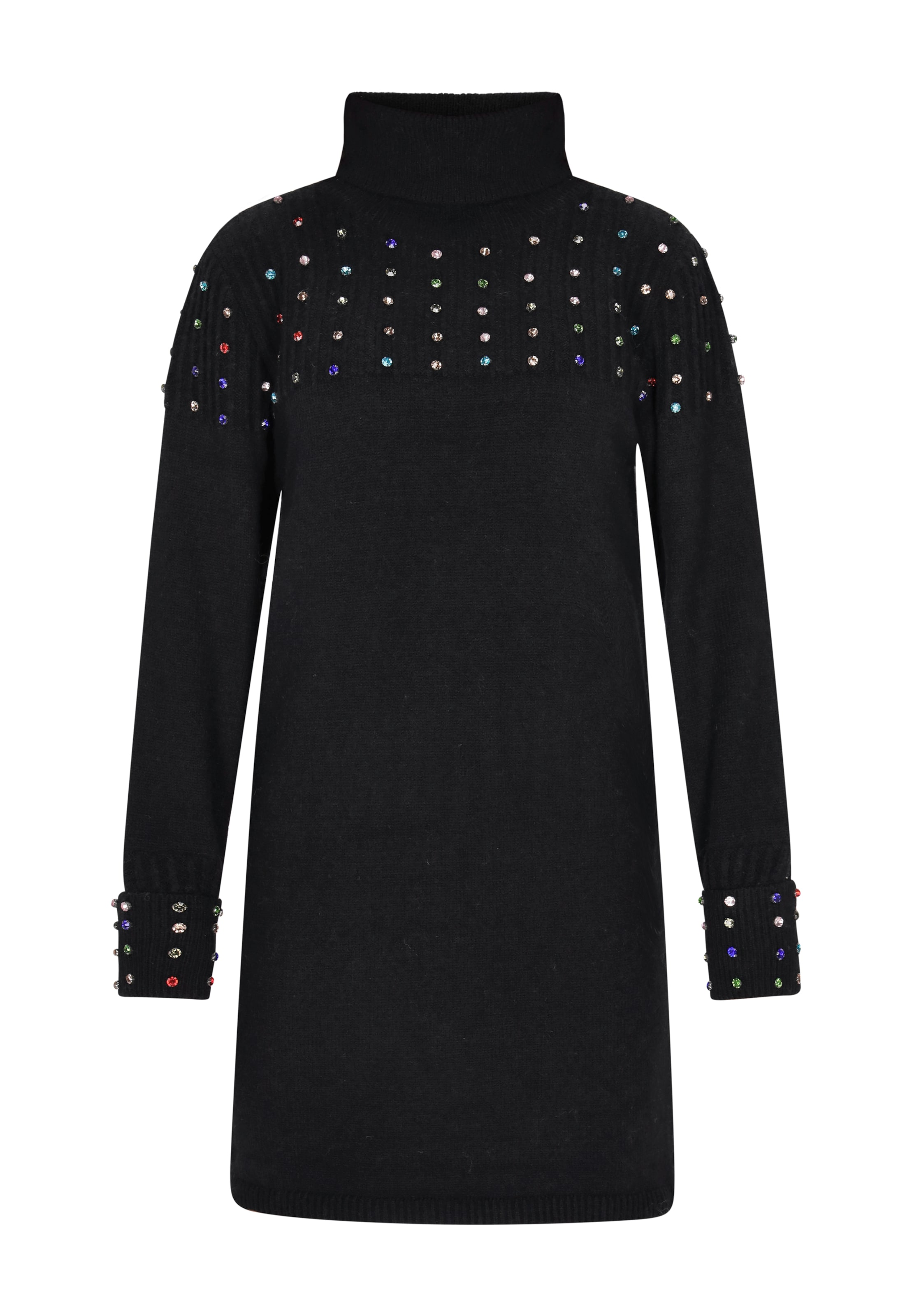 faina Pletené šaty - Čierna: predná strana