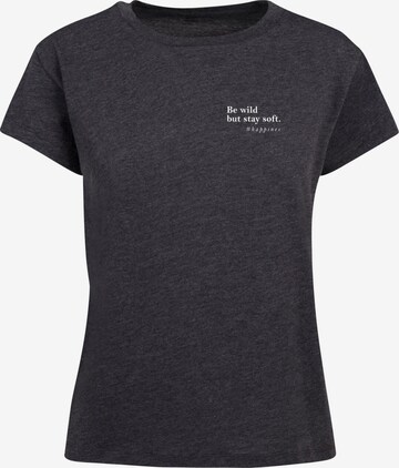 Merchcode T-Shirt 'Happines' in Grau: predná strana