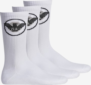 Chaussettes Emporio Armani en blanc : devant