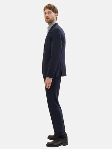 Regular Pantalon à plis TOM TAILOR en bleu