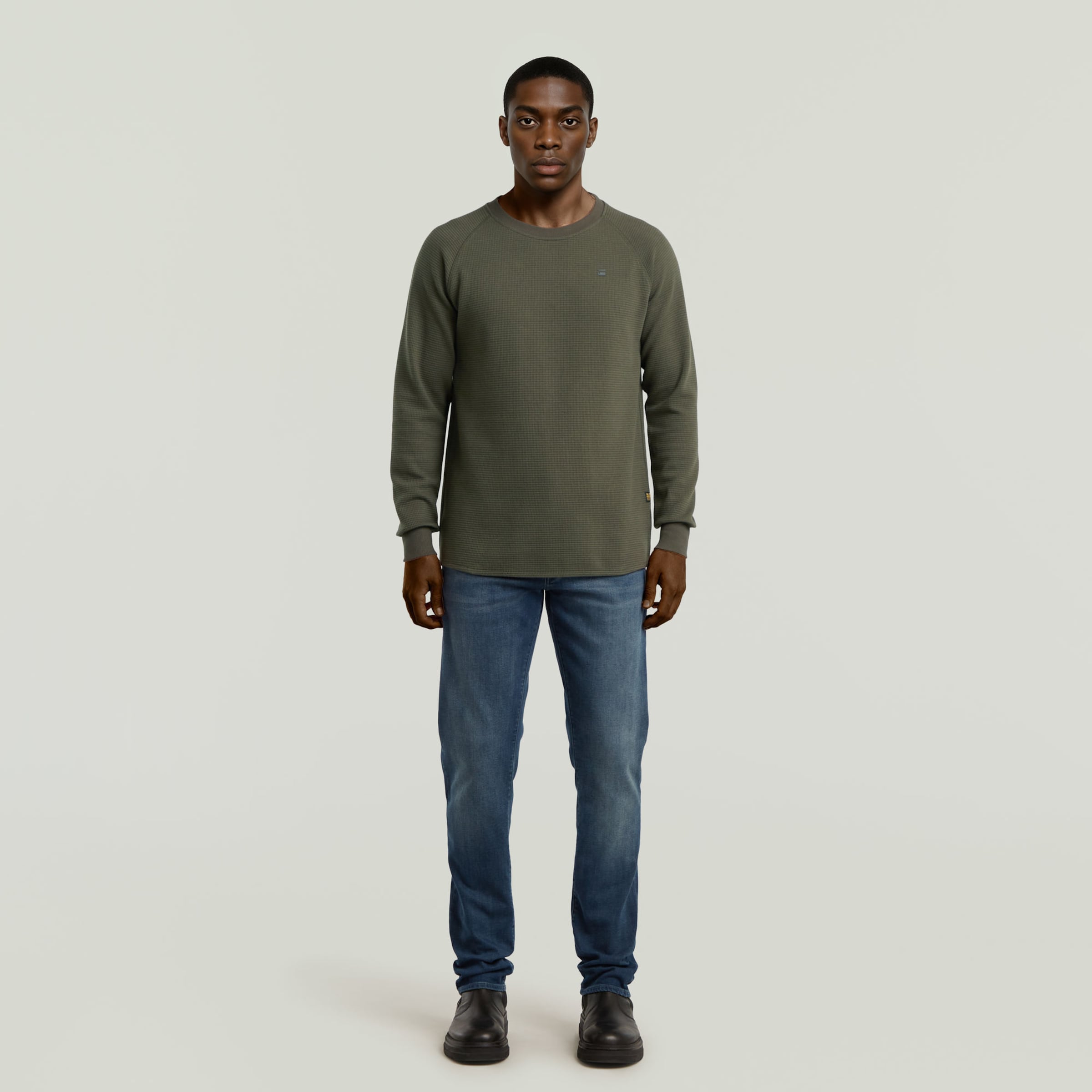 Hombre Tweeter Jirgi Slim Half Zip | Azul Intermedio | G-STAR® ES Sudadera Gstar