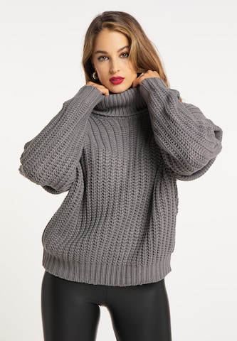 Pull-over faina en gris : devant