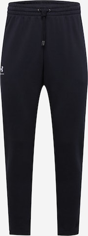 Effilé Pantalon de sport 'Essential' UNDER ARMOUR en noir : devant