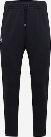 UNDER ARMOUR Tapered Sportbroek 'Essential' in Zwart: voorkant