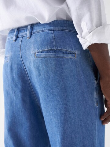 Salsa Jeans Slimfit Bandplooi jeans in Blauw