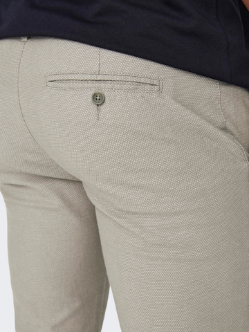 Only & Sons - Slimfit Calças 'Mark Pete' em cinzento