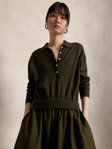 Polo Ralph Lauren Pletena obleka | zelena barva