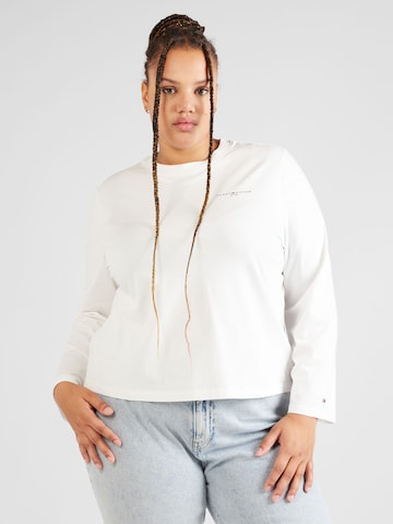 T-shirt Tommy Hilfiger Curve en beige : devant