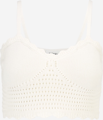 Monki Knitted Top in White: front
