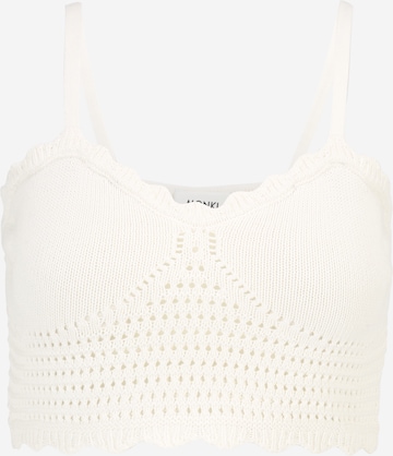 Monki Knitted top in White: front