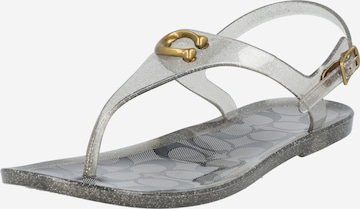 COACH T-Bar Sandals 'Natalee' in Silver: front