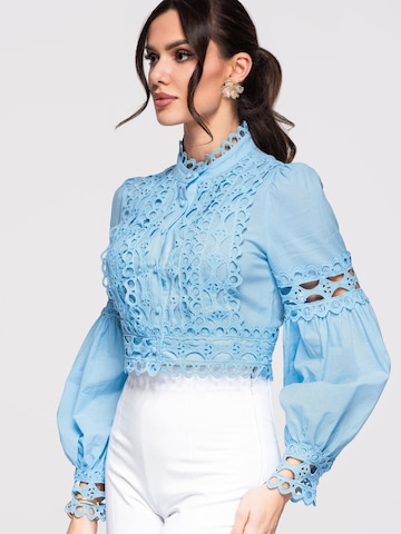 Camicia da donna di Ombre in blu: frontale